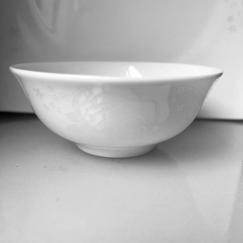 Cuencos caseros Jingdezhen hueso porcelana cubiertos platos platos platos de rosa blanca cubierta de cocina simple microondas