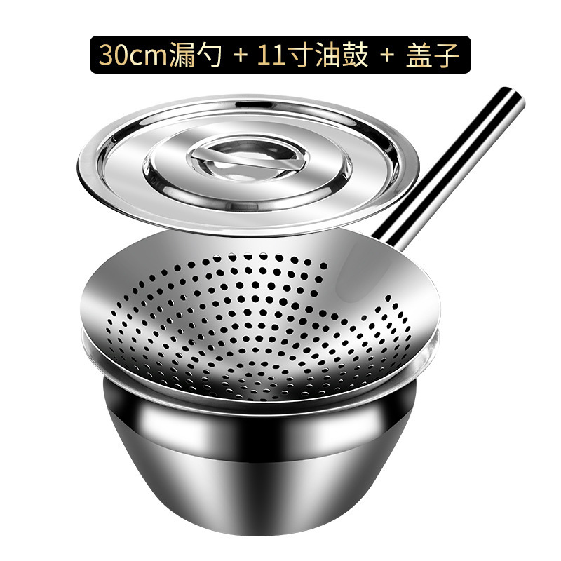 ステンレス製のスプーン304の揚げ物の大きいスプーンは厚いです。|undefined