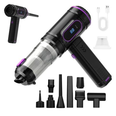 New Wireless Vacuum Cleaner with Blowing and Suction Functions, One-Touch Dust Dumping, Handheld Dust Blower, High-Power Suction, Car Vacuum Cleaner (Tozsoranlar) - black-15002-mah-with-19-countries-instructions-free-floor-brush