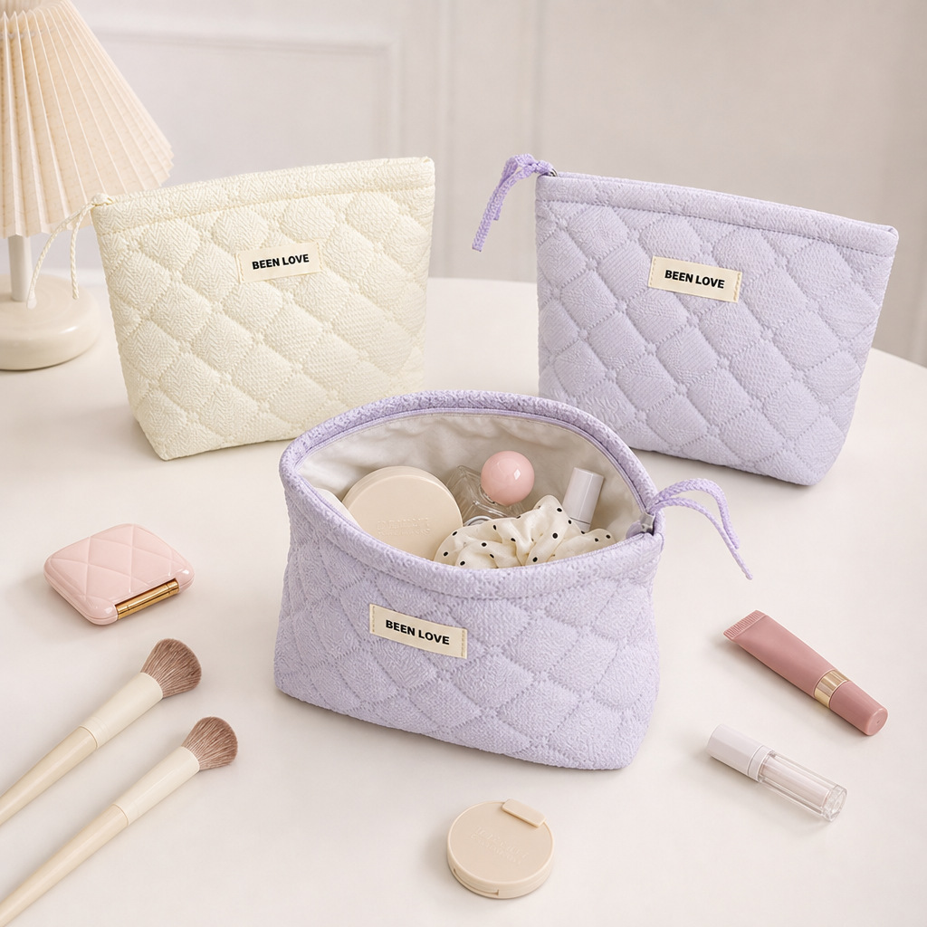 Bolsa de Mano para Cosméticos de Poliéster Almacenable para Viajes y Uso Diario