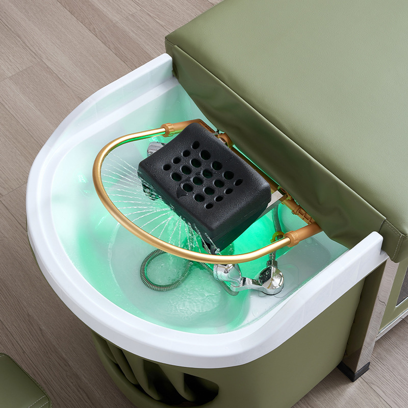 Cama eléctrica de alta gama para salón de belleza cama de lavado de cabello especial cama de masaje cama de terapia de cabeza de masaje circulación de agua fumigación baño de pies de marea