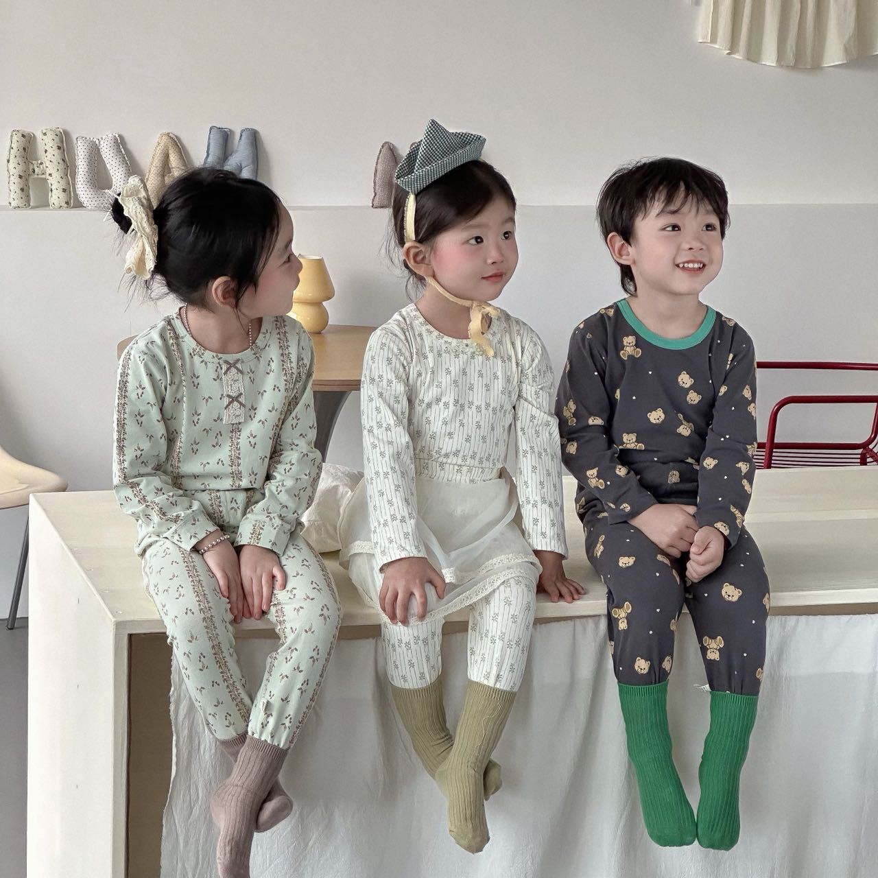 纯棉7A无骨莱卡儿童内衣长裤长袖男童女童宝宝秋衣秋裤家居服套装