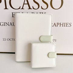 ins green, white, purple and white color matching pu magnetic buckle loose-leaf card album four-square grid 3-inch polaroid idol album small card chasing stars