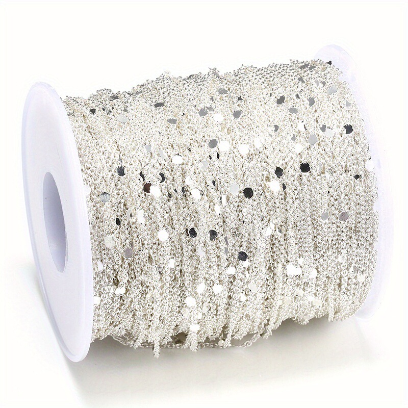 2Meters Sequins Chain Necklace Golden Silvery Chain Metal|undefined