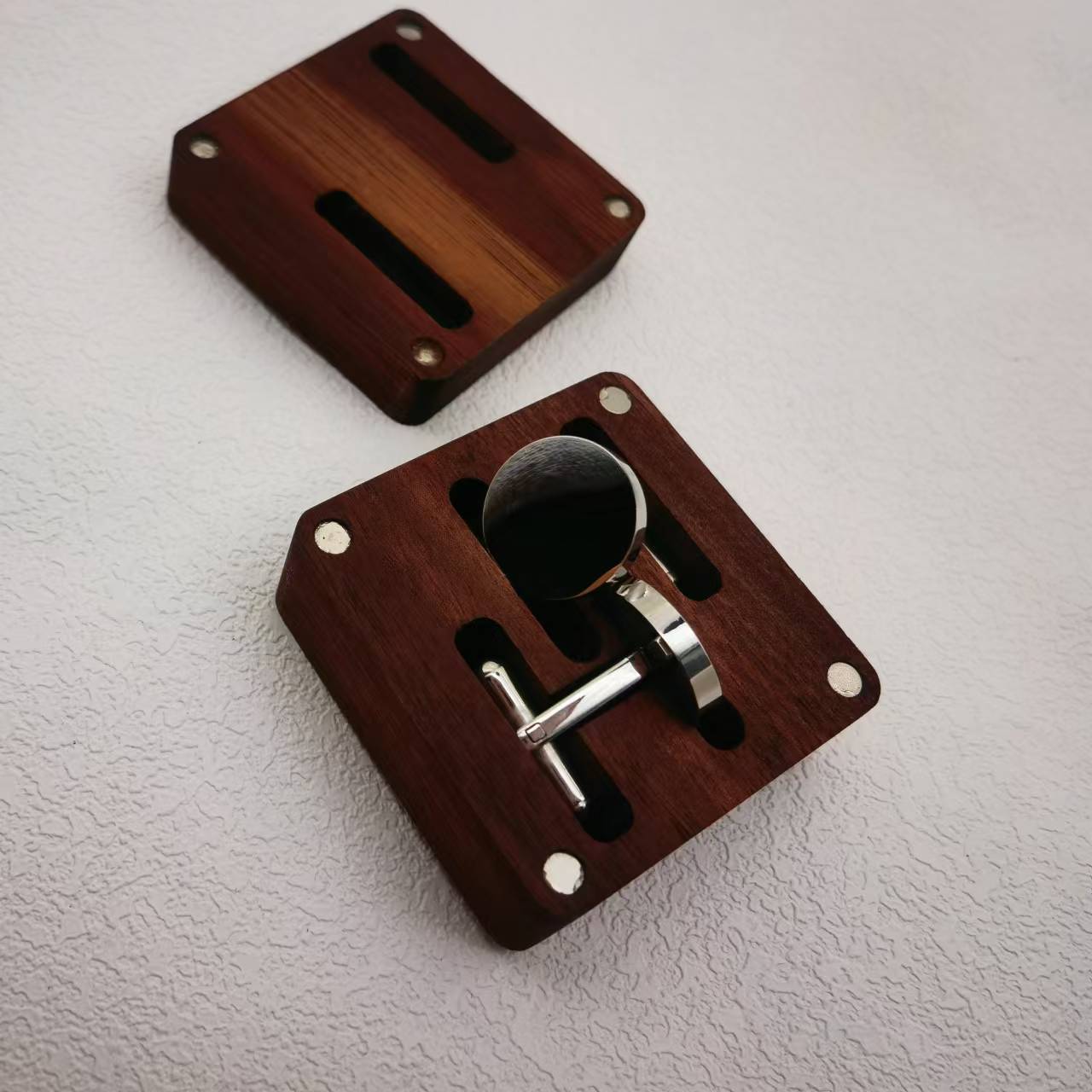in stock solid wood wooden cufflinks men's shirt French stainless steel cufflinks a generation of foreign trade e-commerce supply