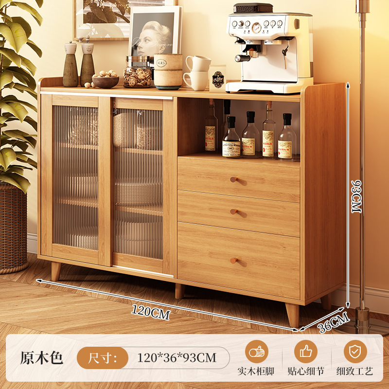 Gabinete de comedor japonés contra la pared de madera sólida sala de estar armario de té de cocina casera armario de almacenamiento armario de almacenamiento