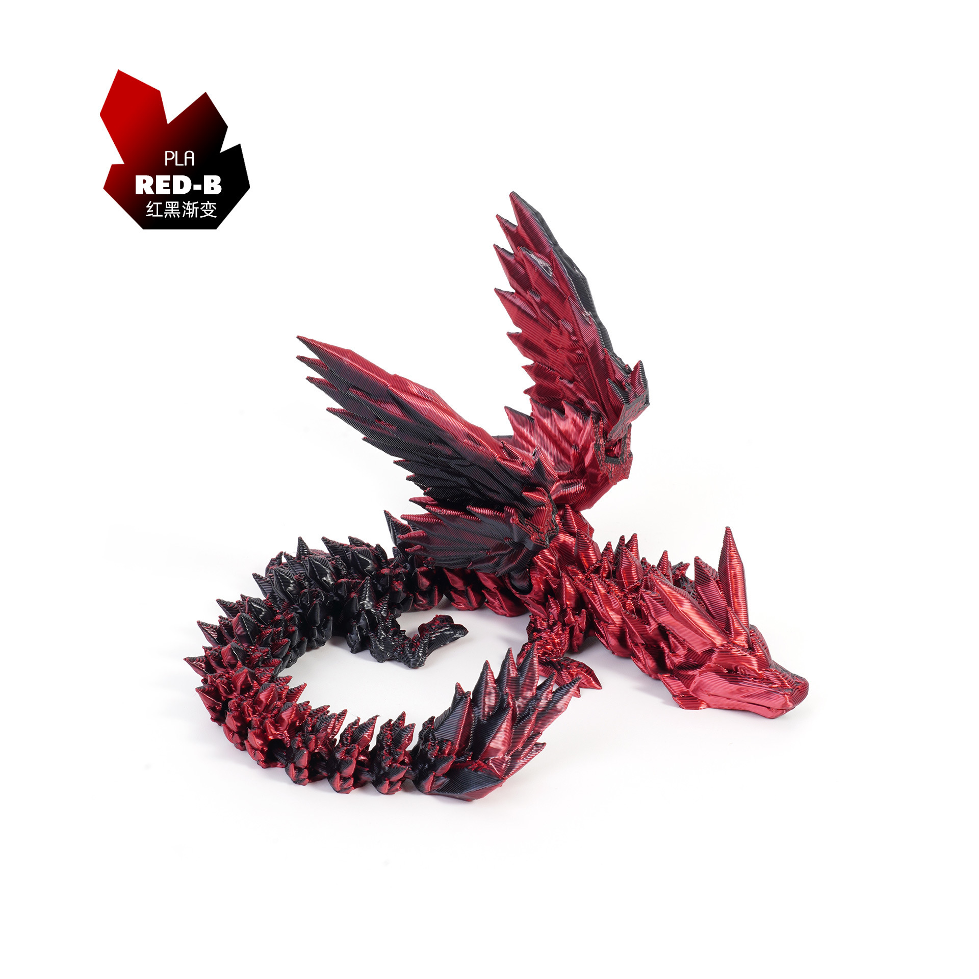 Explosiones transfronterizas impresas en 3D de cristal alas de dragón volador articulaciones móviles creativas adornos de dragón juguetes hechos a mano regalos