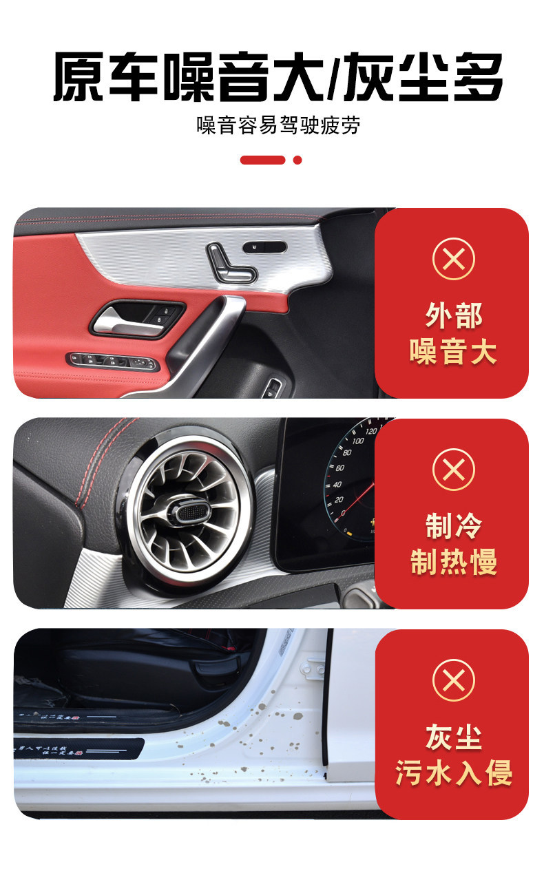 Geely Panda Mini Dedicated Full Car Door Soundproof Sealing Strip Noise Reduction Dustproof Waterproof Modification Decorative Silent Strip