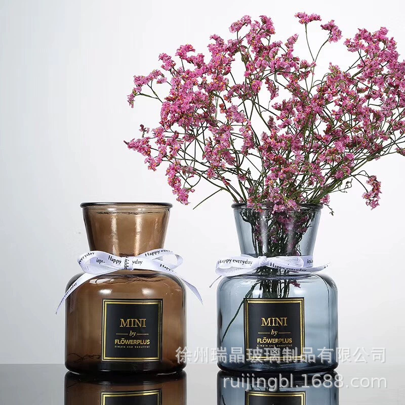 Оптовая продажа, новая открытая мини-стеклянная ваза, красочные прозрачные гидропонные цветы, сухоцветы, домашние креативные ремесленные украшения