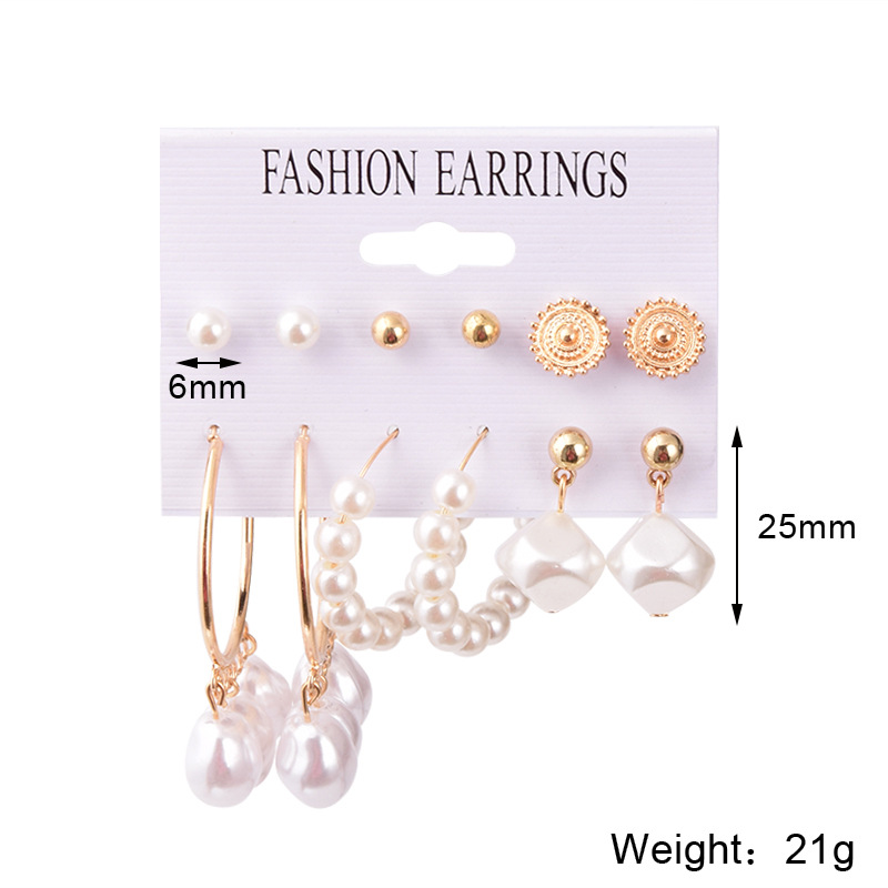 Fashion Round Heart Shape Alloy Plating Inlay Rhinestones Pearl Womenu0027S Earrings 1 Set
