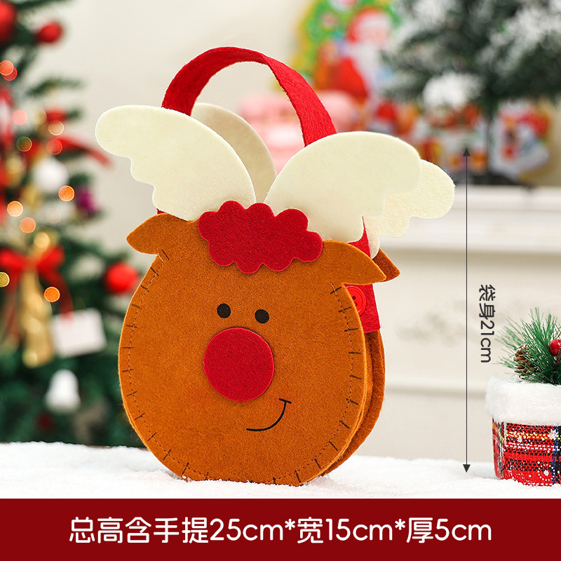国境を越えたクリスマスリンゴ袋ベルベット箔押し金束口アニメプレゼント袋リボン付き児童キャンディープレゼント袋|undefined