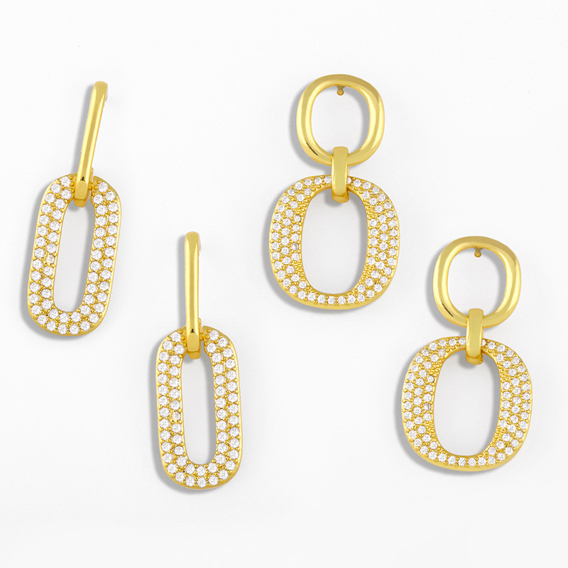 New Simple Oval Earrings display picture 3
