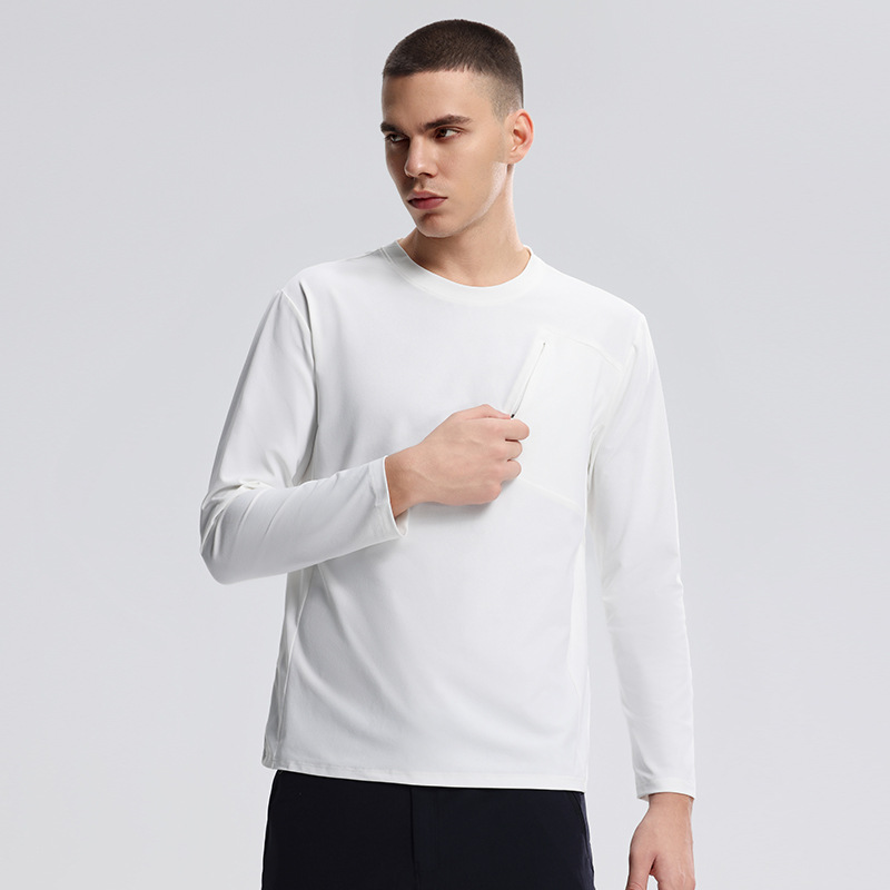 Dijia con suéter de secado rápido absorbente de cuello redondo urbano de viaje transpirable hombre de manga larga primavera otoño invierno ciclismo al aire libre