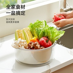 New Thick Double Layer Plastic Dish Drainer with Drain Basket Kitchen Fruit Plate Washing Basin Home Use