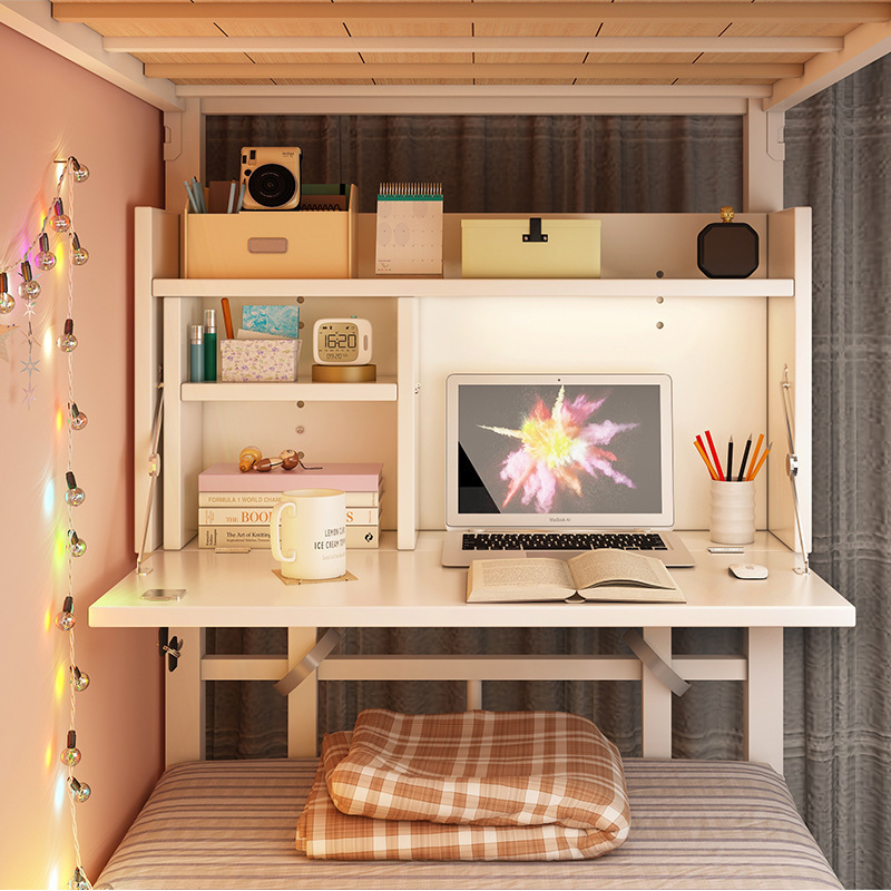 Bed Table College Student Suspended Computer Table Foldable Lazy Bunk Desk Dormitory Bedroom Study Small Table