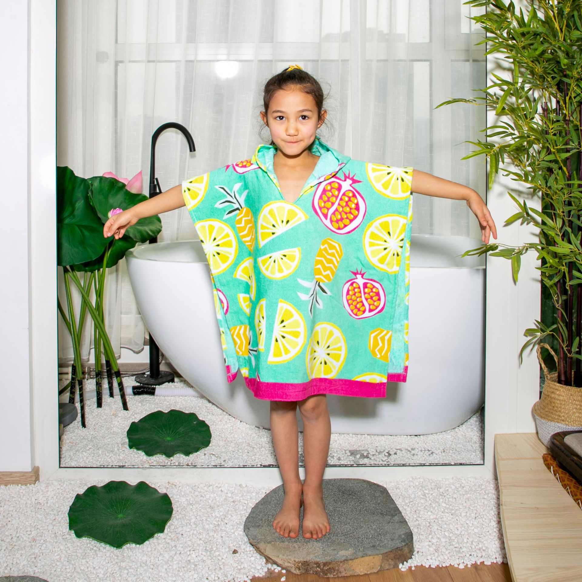 Albornoz para niños exportado a Europa, toalla de impresión reactiva única, sin formaldehído, puede usar toalla de baño con capucha de algodón puro