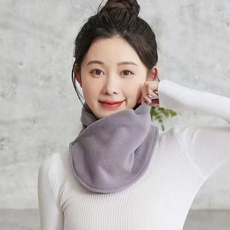 라이트 그레이(더블 버튼 폴라 플리스 스카프)