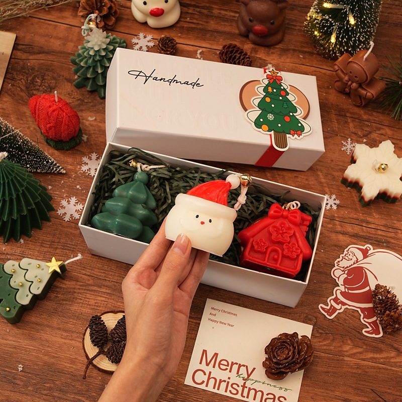Navidad serie de velas cajas de regalo de perfumes creativos regalos de mano navideños árbol de Navidad guantes de ciervo modelado adornos