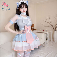 花情海蓝色爱丽丝cos服装女仆装二次元lolita连衣裙萝莉套装A836