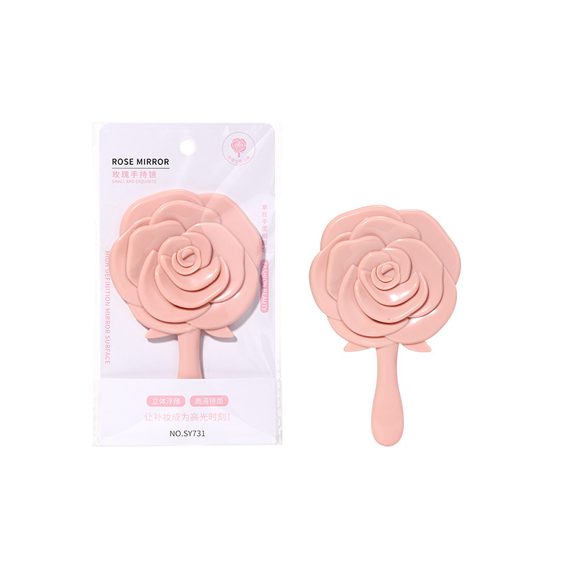 LMLTOP Rose Story Espejo de maquillaje estereoscópico de maquillaje de rosas espejo de mano SY731