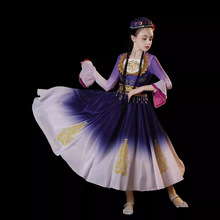 新疆舞蹈演出服儿童大摆裙维吾尔族小小古丽回族维族女童表演服装