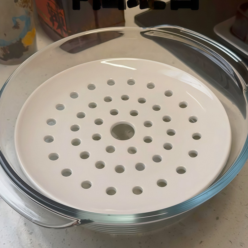 微波炉陶瓷多孔蒸盘厨房耐高温蒸鱼蒸包子盘家用沥水盘圆形饺子盘|undefined