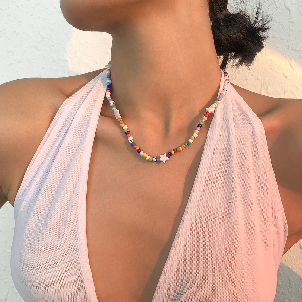 Vente En Gros Collier De Perles De Riz Étoile Couleur Mode Nihaojewelry display picture 3