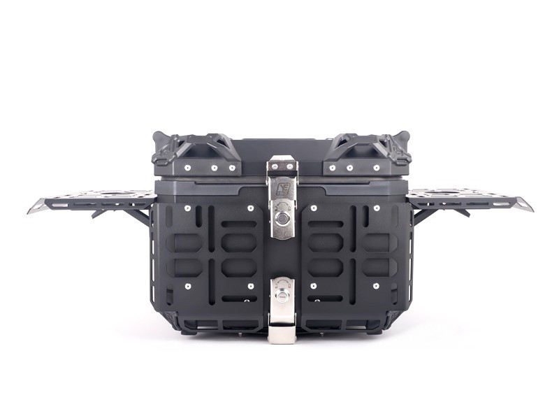 45L Motorcycle Armored Tail Box, Aluminum Alloy Tail Box, 55L Multifunctional Portable Trunk with Base Plate for Electric Vehicles