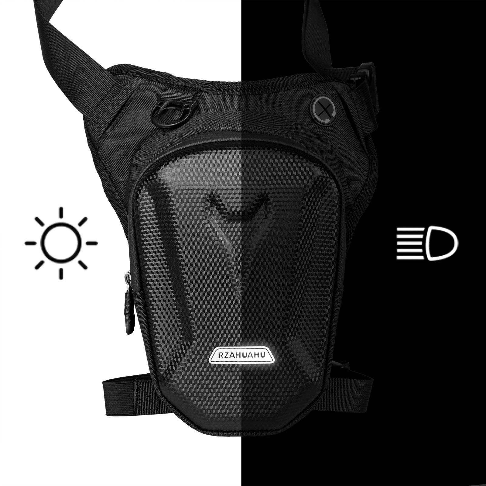 Bolso de pierna táctico para motocicleta Bolso de ciclismo diagonal al aire libre para hombre Bolsillo de polainas impermeable multifuncional para motocicleta de gran capacidad