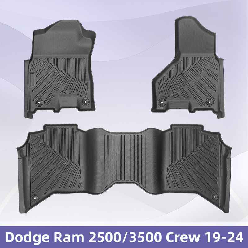Para Dodge Ram 2500 / 3500 tripulación 2019 - 2024 TPE almohadilla de pie 3D todo tiempo