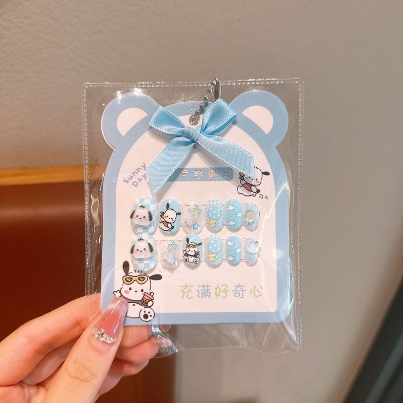 儿童穿戴甲三丽鸥立体指甲贴女童新款美甲半手工可拆卸自粘防水贴|undefined