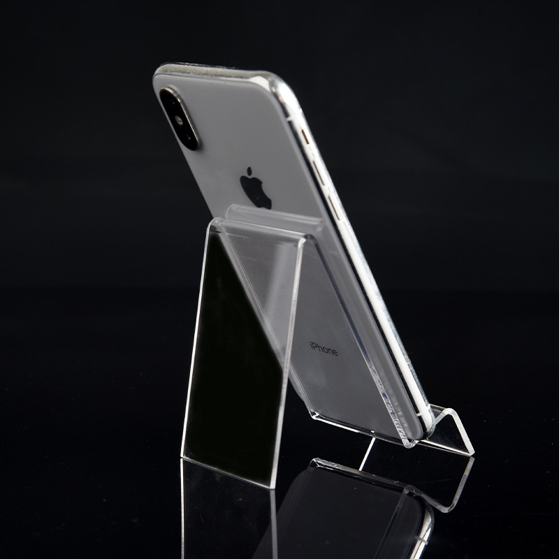 亚克力手机架透明柜台手机加厚展示架大屏手机展架记录仪火机架