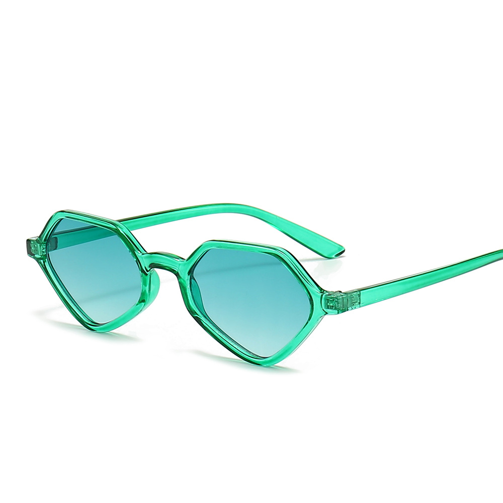 新款多邊形太陽鏡幾何三角個性潮男女墨鏡跨境果凍色曬紅眼鏡批發