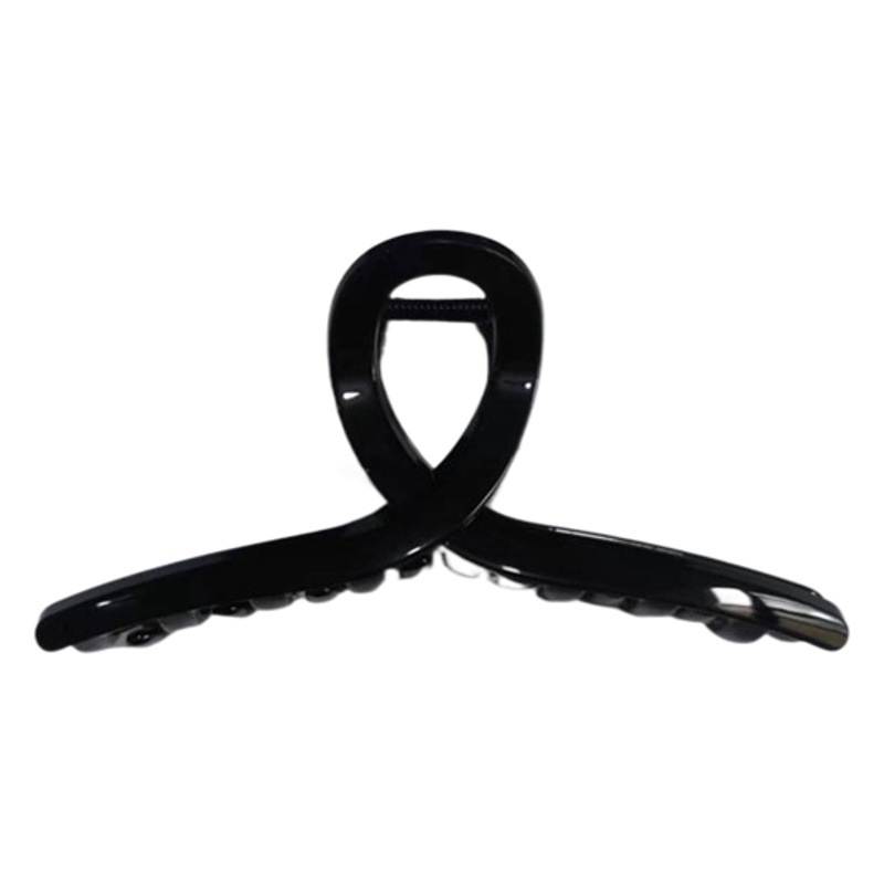 Multiple Specifications of Glossy Black Cross Hair Clips, Classic Plastic Ribbon Hairpins, Jelly-Style Retro Fresh Hair Accessories Wholesale