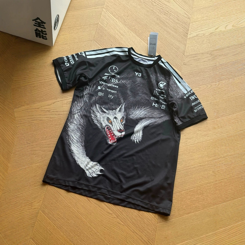 Cross-Border Wholesale Y3 Petronas F1 Team Amg Collaboration Men's and Women's Letter Graphic Print Crew Neck Short-Sleeve T-Shirt Trendy Cross-Border Wholesale Y3 Petronas F1 Team Amg Collaboration Men's and Women's Letter Graphic Print Crew Neck Short-Sleeve T-Shirt Trendy