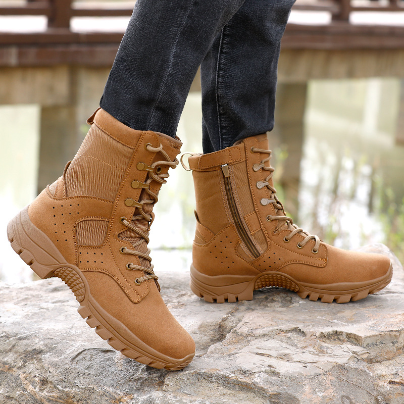 Botas Martin genuinas de invierno, botas de nieve de lana a prueba de frío para hombres, zapatos de senderismo cálidos para hombres, botas de herramientas gruesas, botas de algodón altas