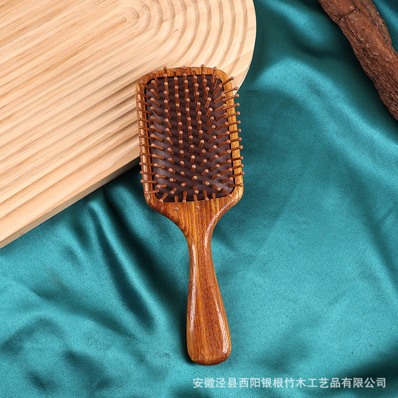 天然檀木梳子原木气垫梳女生家用头部按摩檀木梳礼品工艺品梳子|undefined