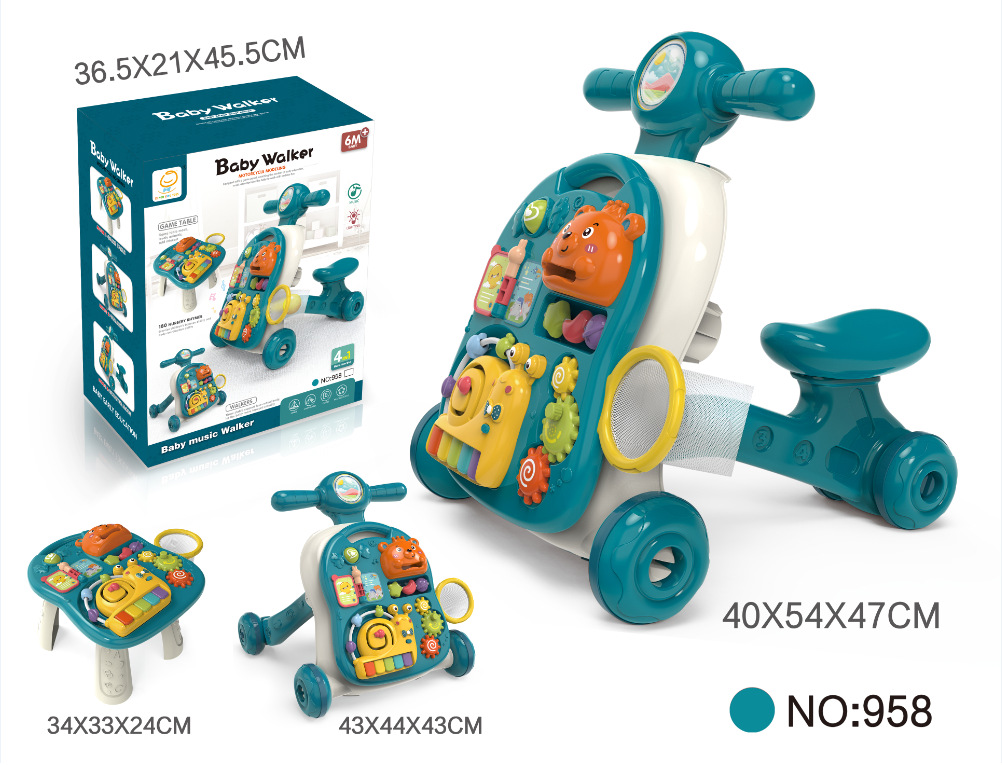 Bebé Walker multifunción carro juguete bebé anti-o-pierna anti-Flip música niño cochecito