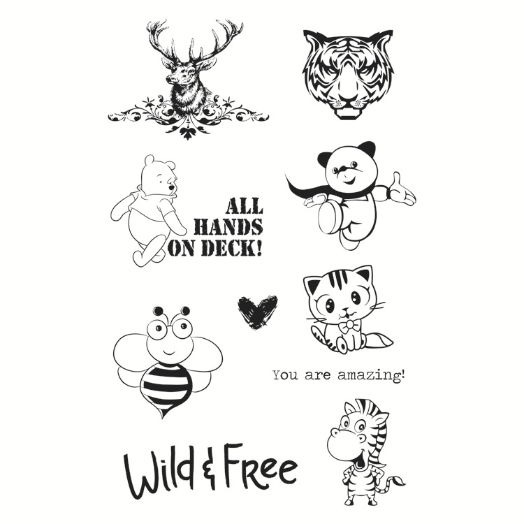 厂家现货批发虎头透明硅胶印章DIY制作PVC成品图章儿童手账邮票