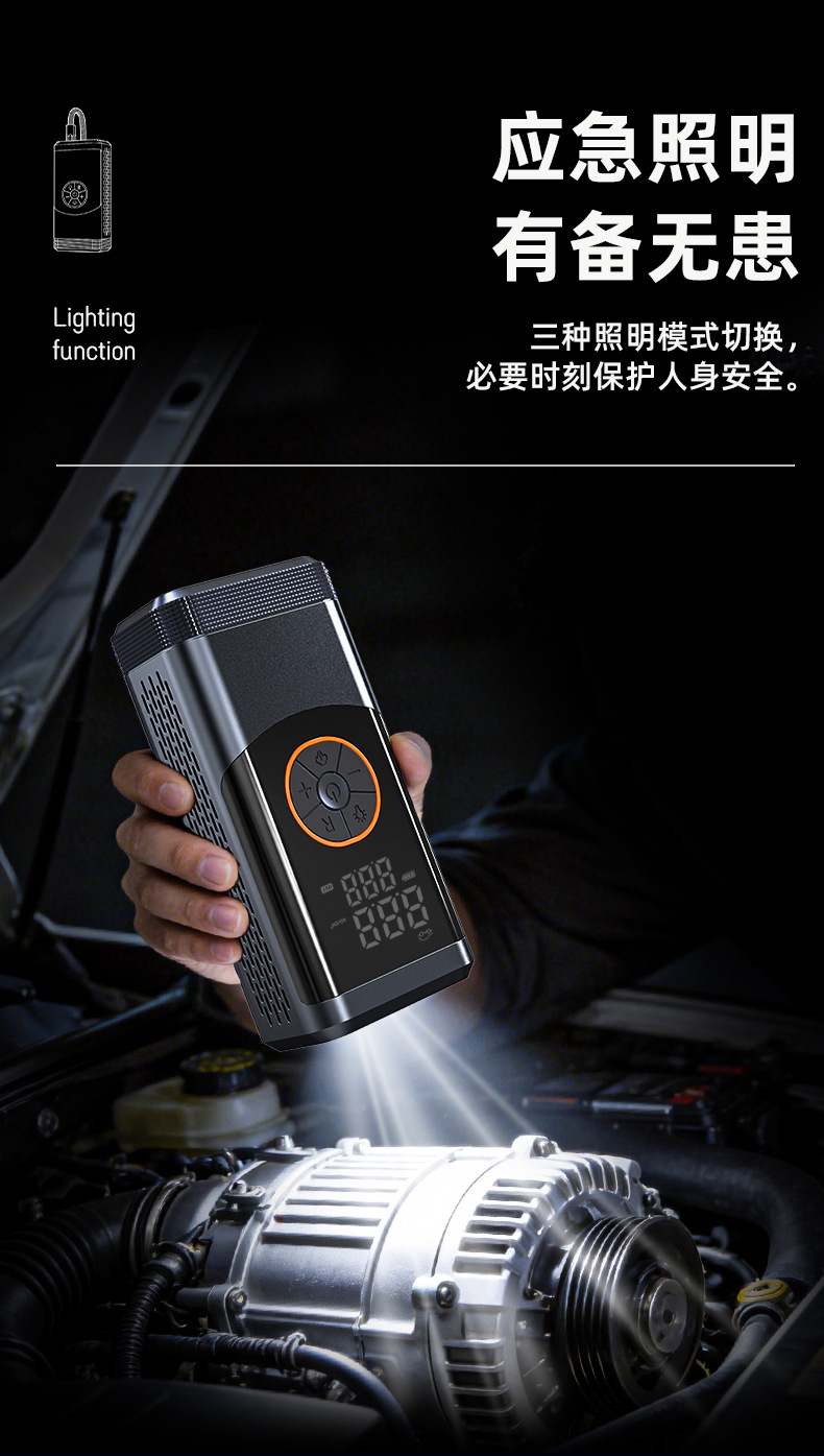 Car-Mounted Wireless Air Pump, Portable Car Air Pump, Electric Car Tire High-Pressure Inflator