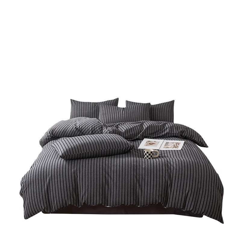 Nuevo estilo nórdico cama de algodón puro traje de cuatro piezas sábanas de algodón lavado de algodón edredón conjunto de dormitorio de tres piezas 2025 nuevo