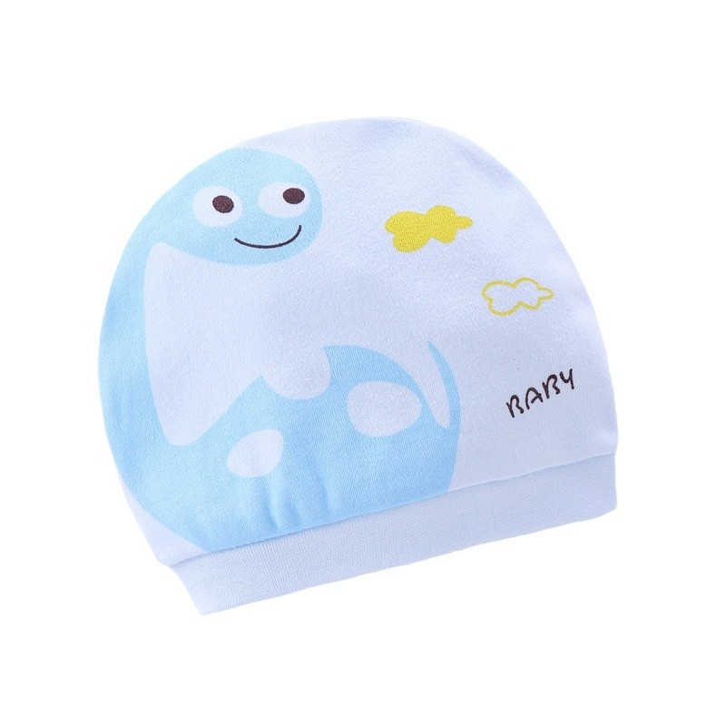 0--1 Sombrero de bebé recién nacido primavera y otoño algodón peinado para bebés de dibujos animados para hombres y mujeres cuatro estaciones sombrero de neumáticos a prueba de viento sombrero de puerta de goma