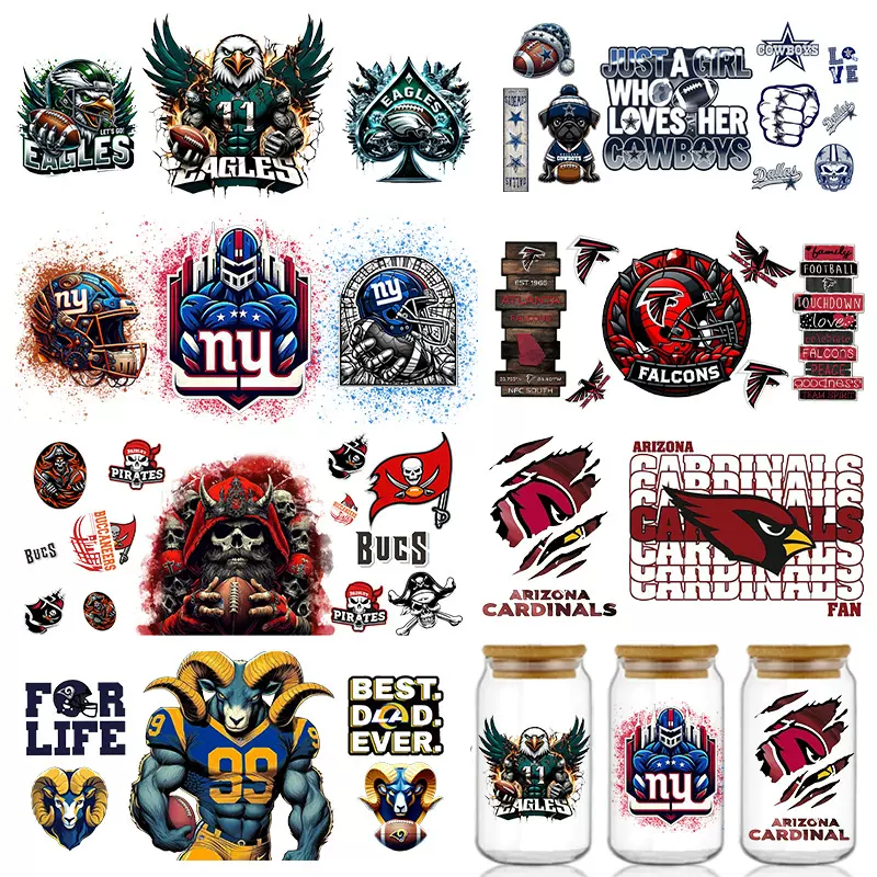 30队球队杯贴系列亚马逊爆款UVDTF水晶标杯贴现货批发量大价优