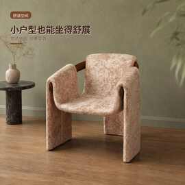 北欧实木餐椅家用现代极简设计师售楼处样板间酒店包厢别墅扶手椅