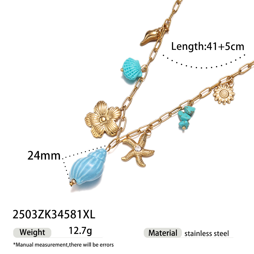 Tina transfronteriza mar de arena viento de acero inoxidable no decolor tortuga de peces de cerámica pulsera de acero de aluminio primavera y verano mujeres al por mayor