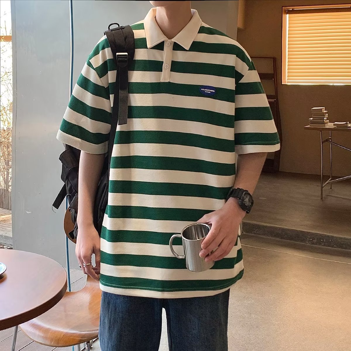 Camisa polo de manga corta con solapa Camiseta de verano de marca de moda para hombres Versión coreana de la tendencia delgada 2024 nueva camiseta de todo fósforo