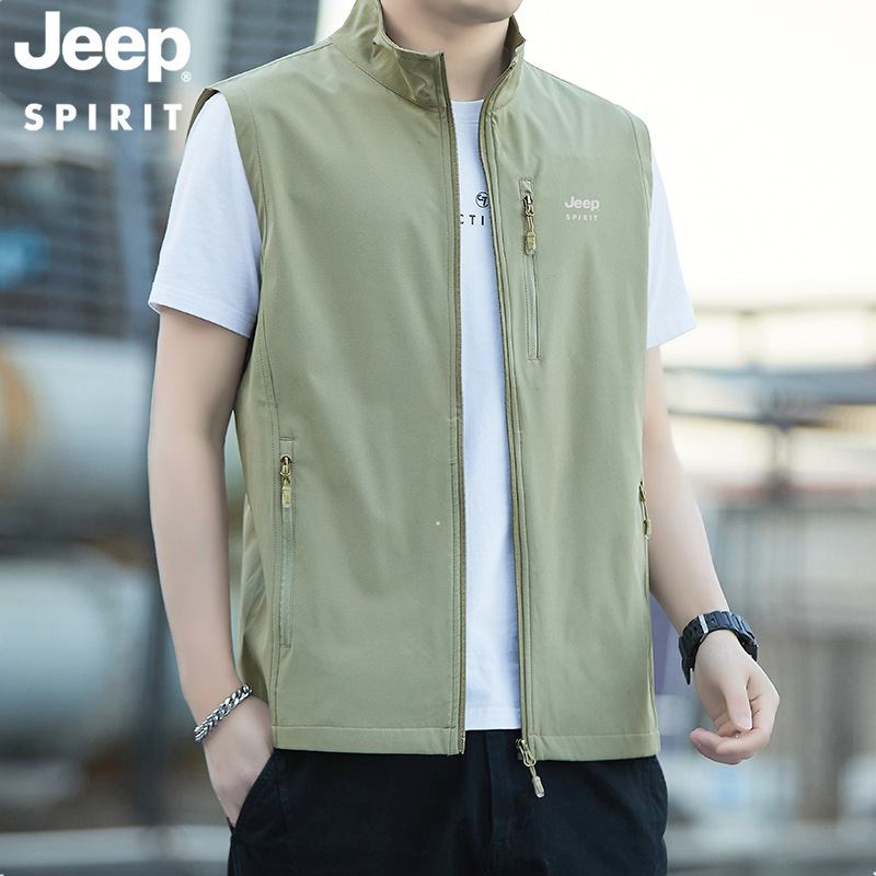 JEEP SPIRIT男士休闲马甲新款秋冬男装简约钓鱼马夹男DV7629|undefined