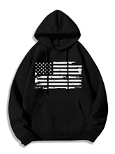 T 36995 American Flag 3D Digital Print Hoodie ͼ������