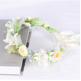 Fashion Garland Headwear Wholesale Art Rose Bridal Simulation Flower Hair Accessories display picture 1