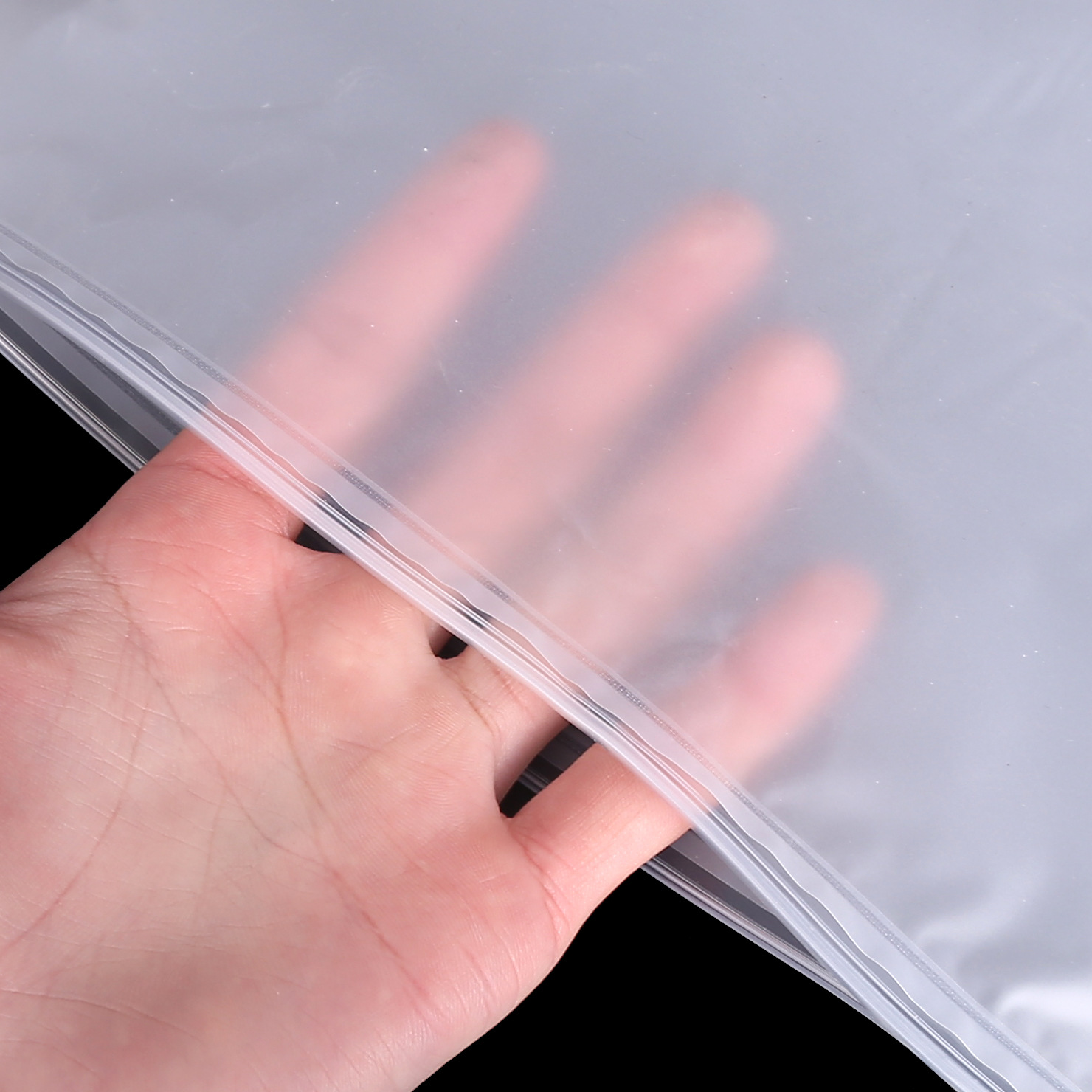 Plastic PE sanding warning clothing zipper bag storage bra and underwear packaging bag wholesale